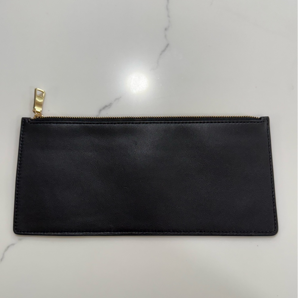 Coach Black Leather Slim Zip Pouch Wallet Unisex - Picture 10 of 10